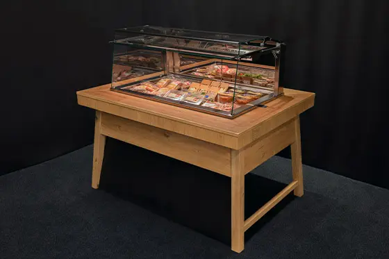 Umschaltbare Vitrine