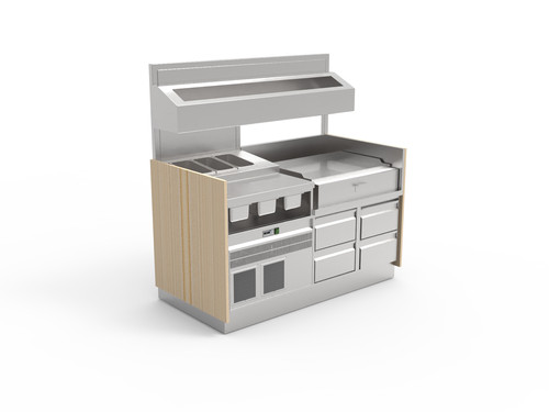 multifunktionaler Arbeitstisch mit gekühlter Bevorratung