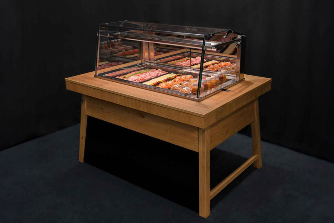 Switch umschaltbare Vitrine für Gastronomie und Hotellerie