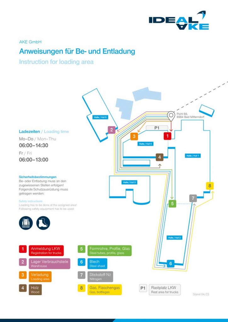 Werksgeländeplan von AKE in Bad Mitterndorf