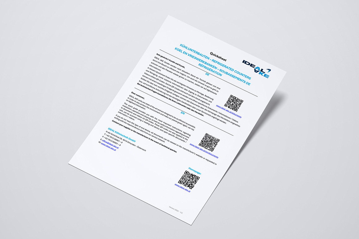 Quicksheet für Produkte