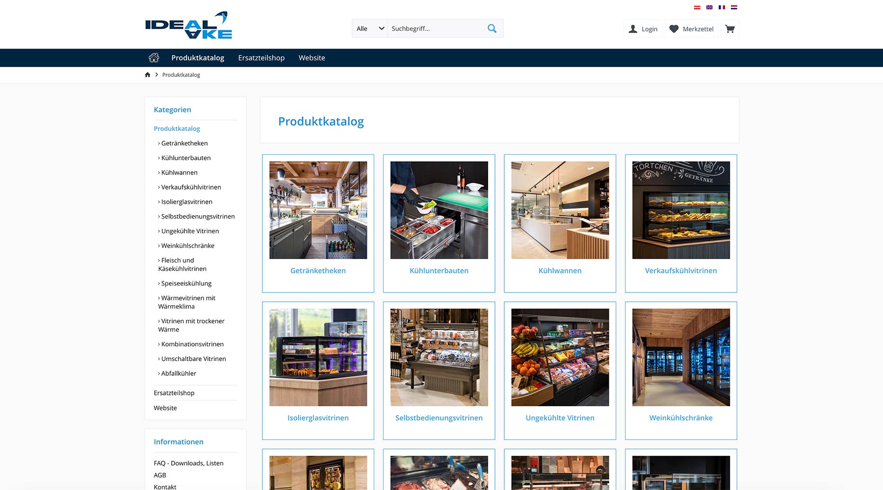 Online-Produktkatalog IDEAL AKE